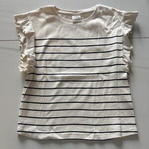 Zara Girls Striped Ruffle Sleeve Top